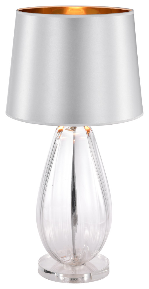 Warehouse of Tiffany's IMT565A/1 Chrome+Clear Crystal Base 1 Light, Table Lamp