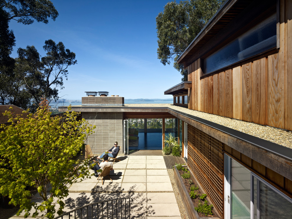 Design ideas for a modern two-storey exterior in San Francisco.