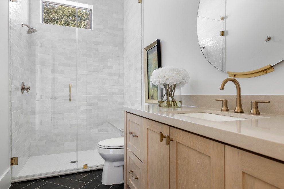 Example of a transitional bathroom design in Houston
