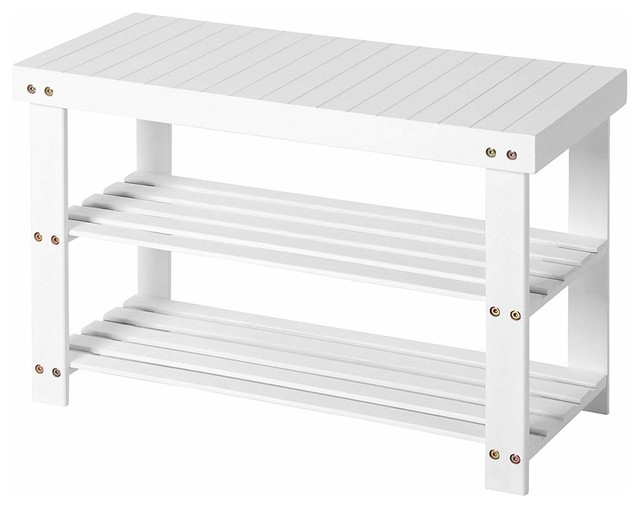 Shoe Storage Rack Bamboo Wood With 3 Open Shelves Contemporary Shoe Storage Rack Bamboo Wood With 3 Open Shelves Contemporary Design By Decor Love