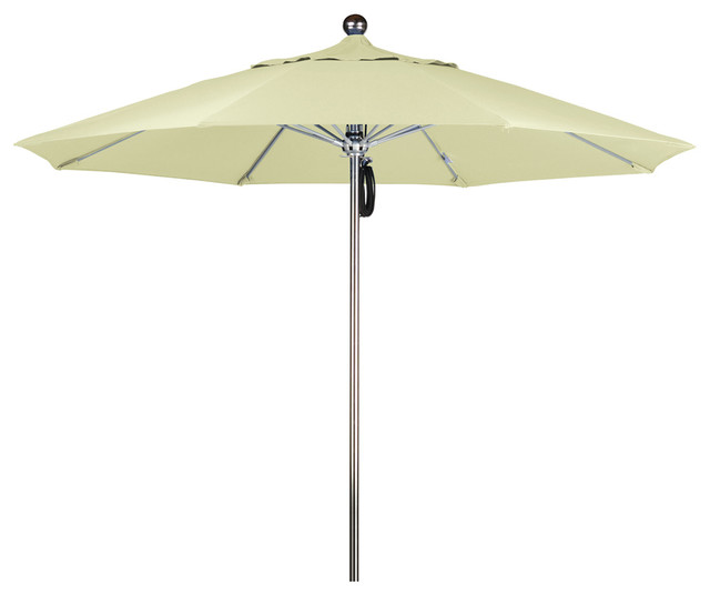 9 Foot Sunbrella Fabric Stainless Steel Single Piece Pole Market Umbrella