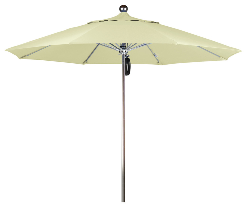 9 Foot Sunbrella Fabric Stainless Steel Single Piece Pole Market Umbrella