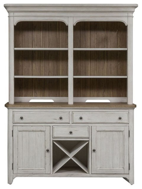 Liberty Farmhouse Reimagined Hutch And Buffet Antique White