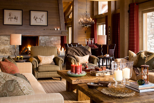Chalet, Val d'Isere rustik-vardagsrum