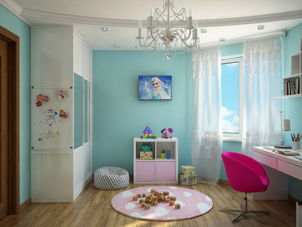 Детская комната в голубых тонах
