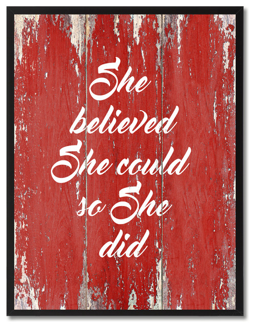 She Believed Could So Did Inspirational Canvas Picture She Believed Could So Did Inspirational Canvas Picture Frame 22