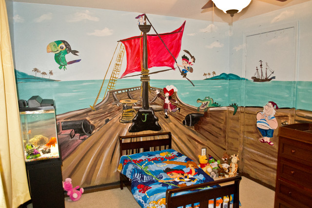 jake and the neverland pirates kids room mural - traditional - kids