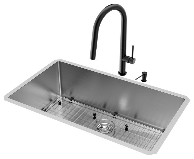 Vigo 32 Ludlow Stainless Steel Undermount Kitchen Sink With Greenwich Faucet