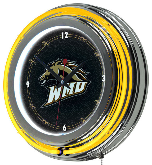 Western Michigan University Neon Clock - 14 inch Diameter