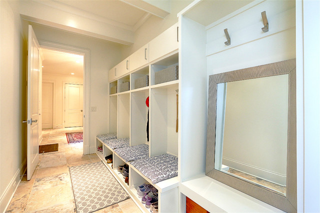 Basement Mud Room transitional-basement
