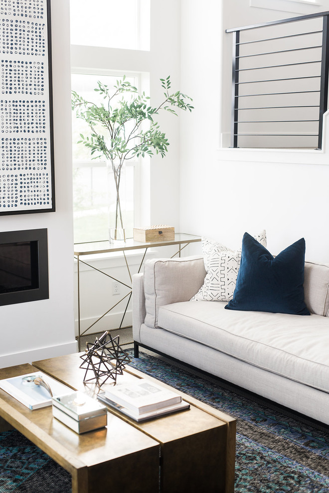 Design ideas for a transitional living room in Salt Lake City.