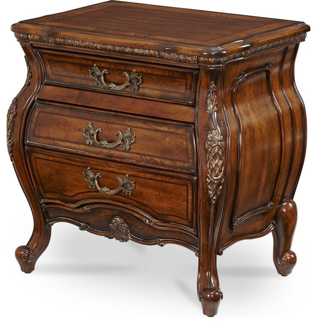 AICO Michael Amini Tuscano Melange Nightstand Victorian Nightstands
