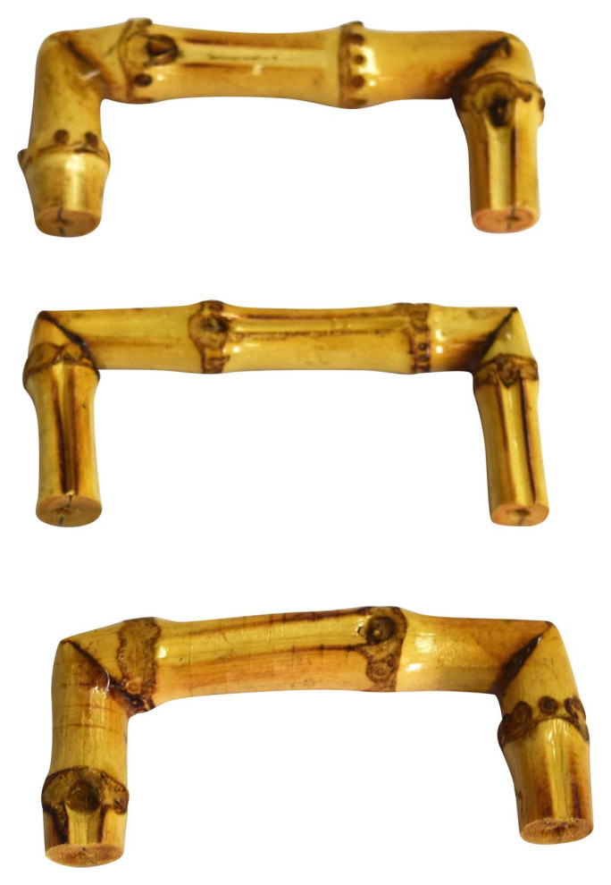 Bamboo Drawer Pulls, 3.5" Asian And Drawer Handle Pulls