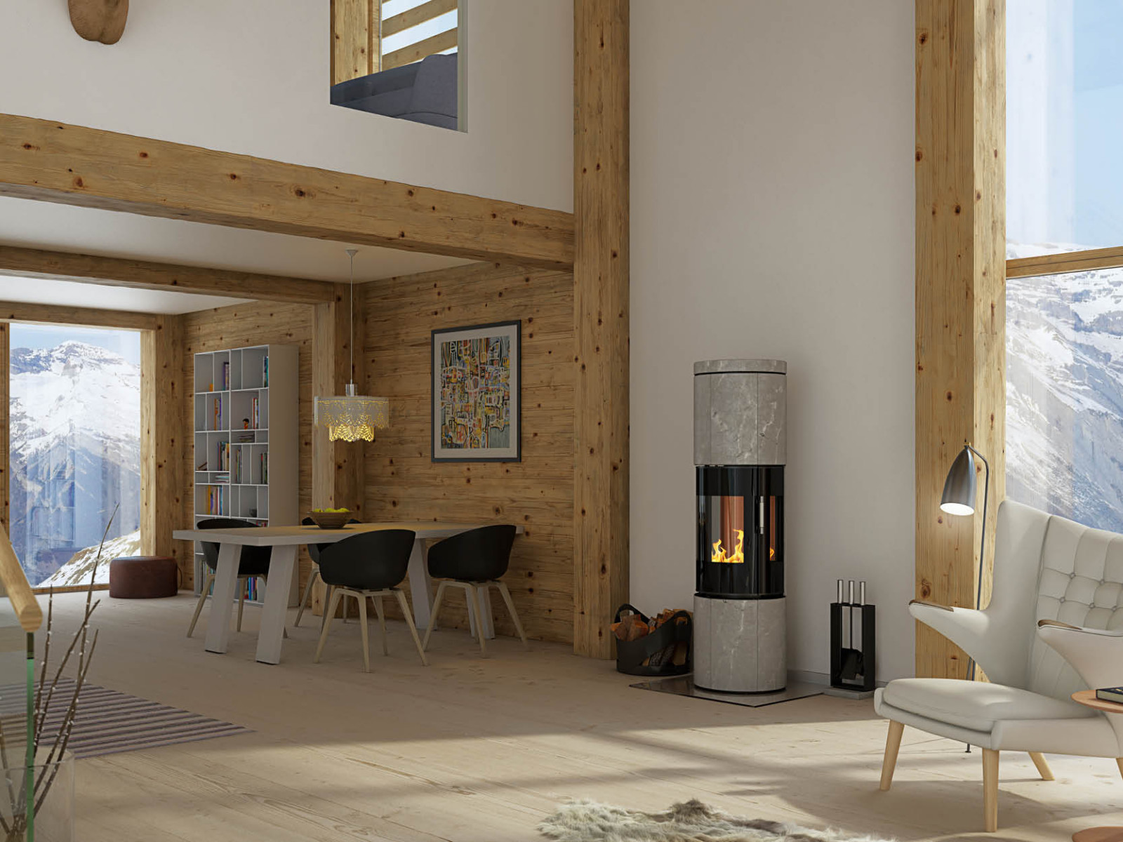 Печь камин RAIS модель JUNO SOAPSTONE