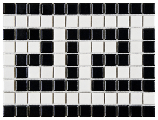 8x10 5 Victorian Greek Key Mosaic Border Tiles White And 8 X10 5 Victorian Greek Key Mosaic Border Tiles White And Black Set Of 10