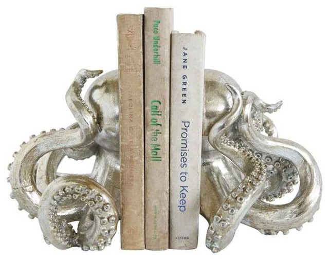 silver octopus bookends silver octopus bookends