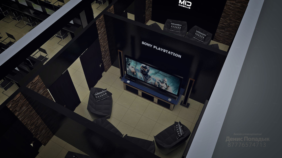 Дизайн проекта интерьера (интернет клуба)