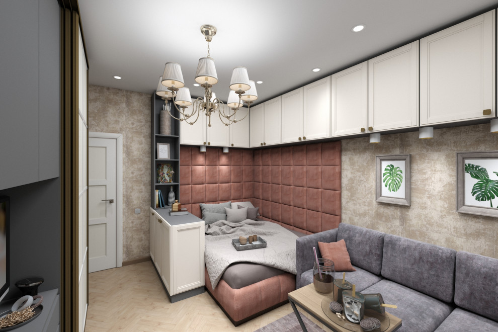 Дизайн-проект спальня-гостиная 15,5 кв.м.