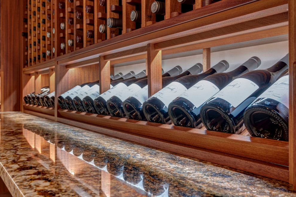 Media room converted into a unique 3,000 bottle wine cellar