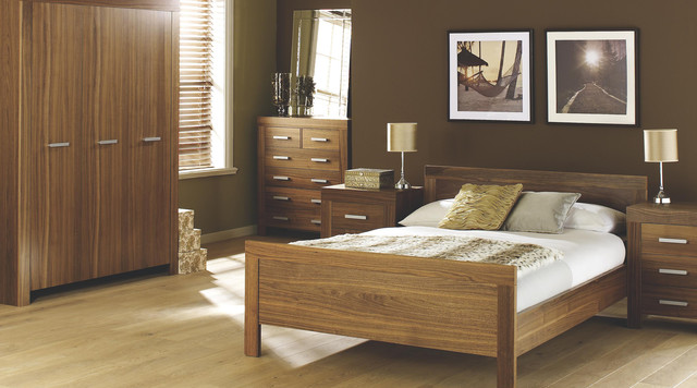contemporary walnut bedroom furniture - contemporary - bedroom