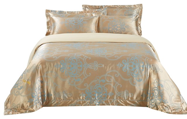 Dolce Mela Bedding San Marino Luxury Jacquard Duvet Cover Set