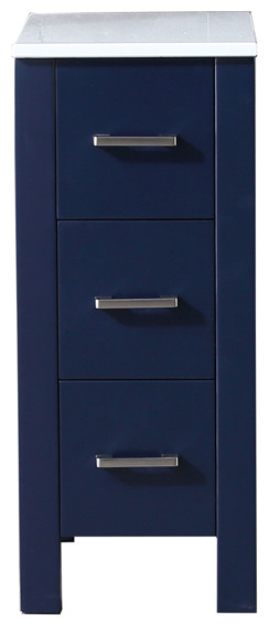 Volez 12" Side Cabinet, Phoenix Stone Top, Navy Blue