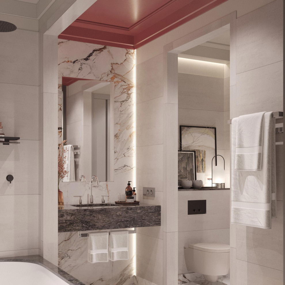 Монохромный интерьер с яркими акцентами