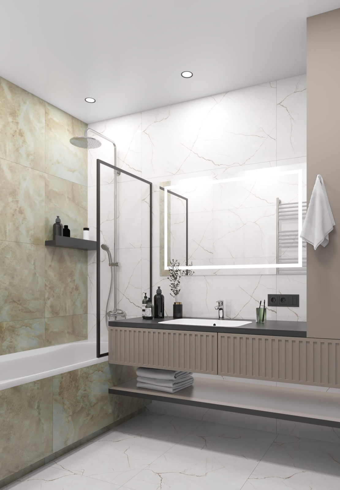 Дизайн-проект двухкомнатной квартиры общей площадью 56 кв.м.