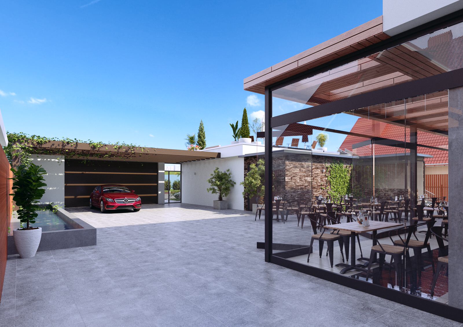 Проект частного дома с кафе и техническими помещениями в г. Сочи!