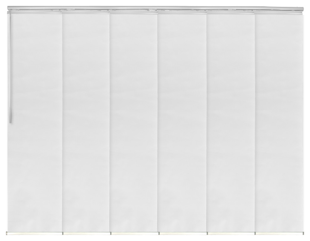 Chauky White 6-Panel Track Extendable Vertical Blinds 98-130"W