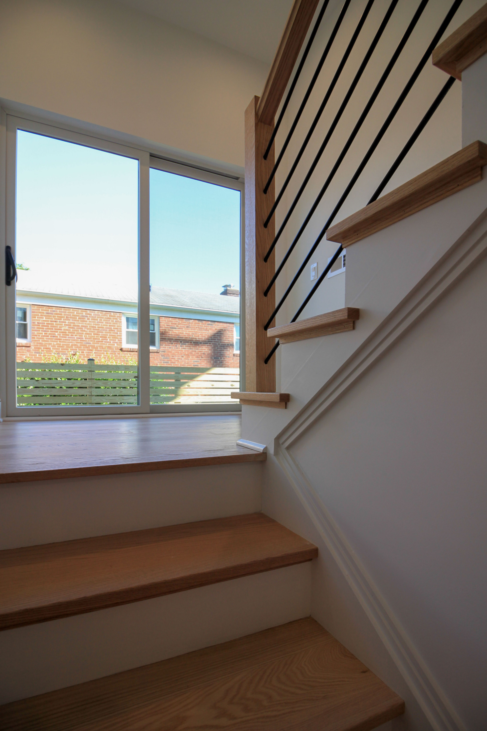 94_Neutral Color Floating Staircase with Metal Balusters, Bethesda MD 20817