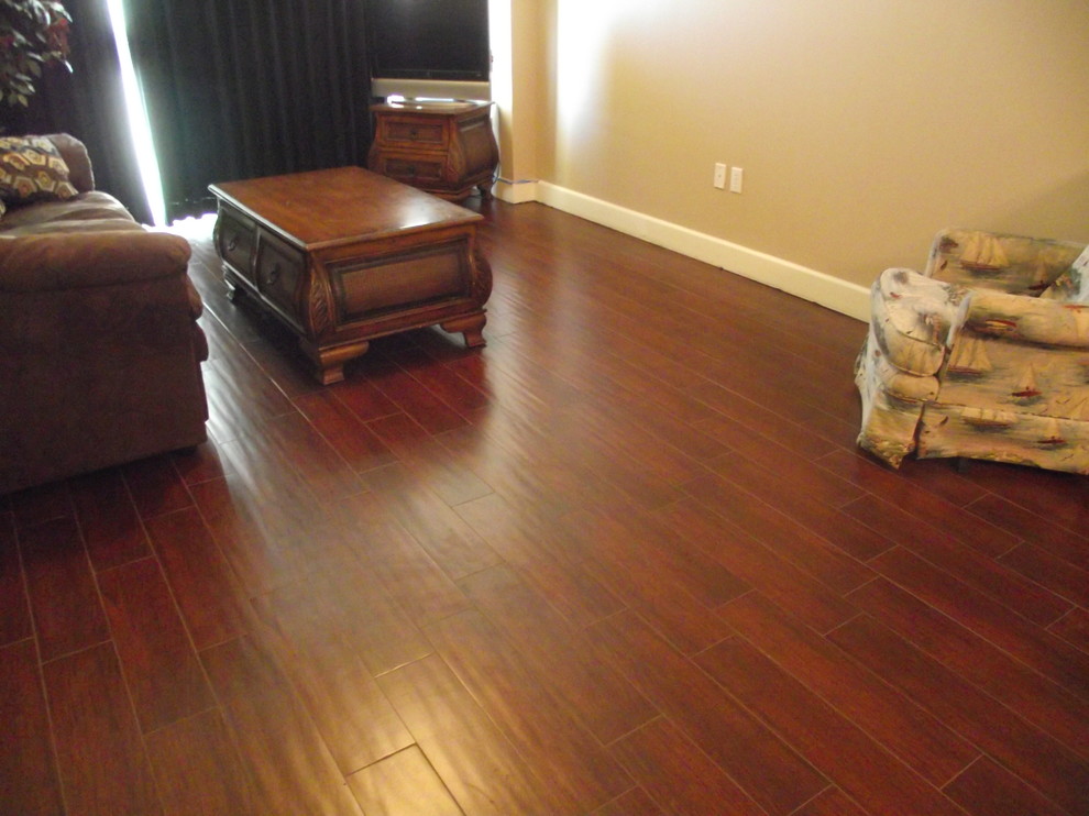 Living Room Wood Flooring Installation Traditional