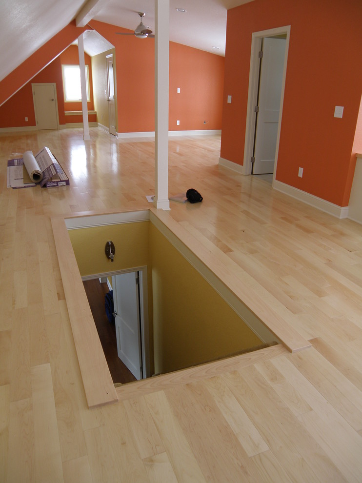Example of a transitional basement design in Cedar Rapids