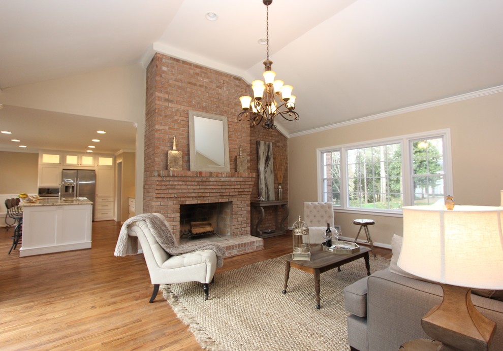 Transitional living room photo in Atlanta