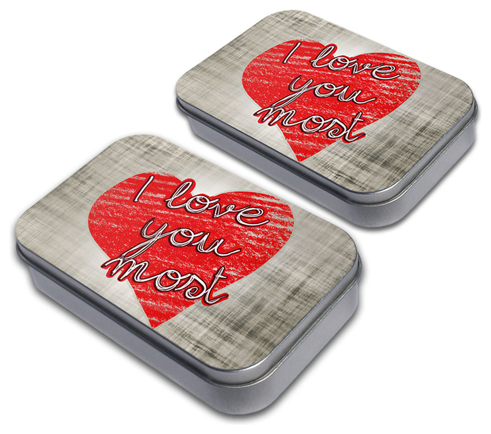 I Love You Most with Hearts Tin Set