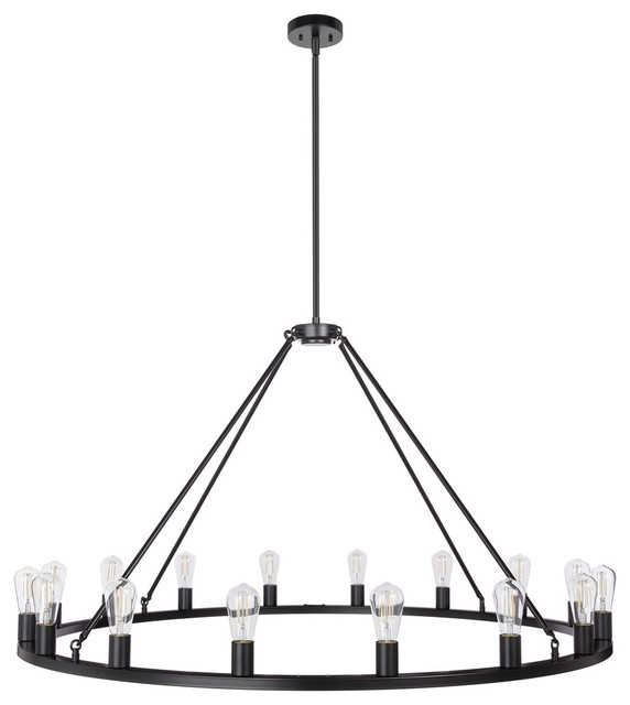 Sonoro 50" Vertical Light Industrial Round Chandelier