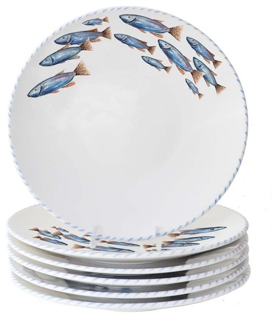 Fresh Dinner Plates With Fish Design