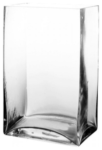 Rectangular Glass Wedding Vases, 9.5"x6"x4"