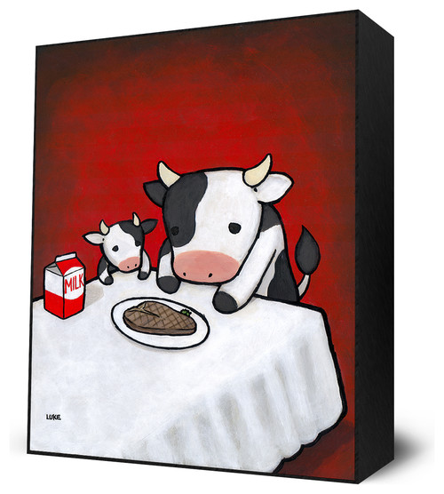 Revenge is a Dish, Cow Mini Art Block by Luke Chueh