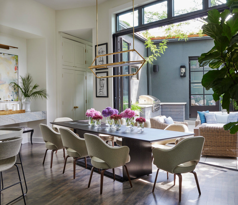 An Art-Filled Entertainer's Haven - Transitional - Dining Room ...