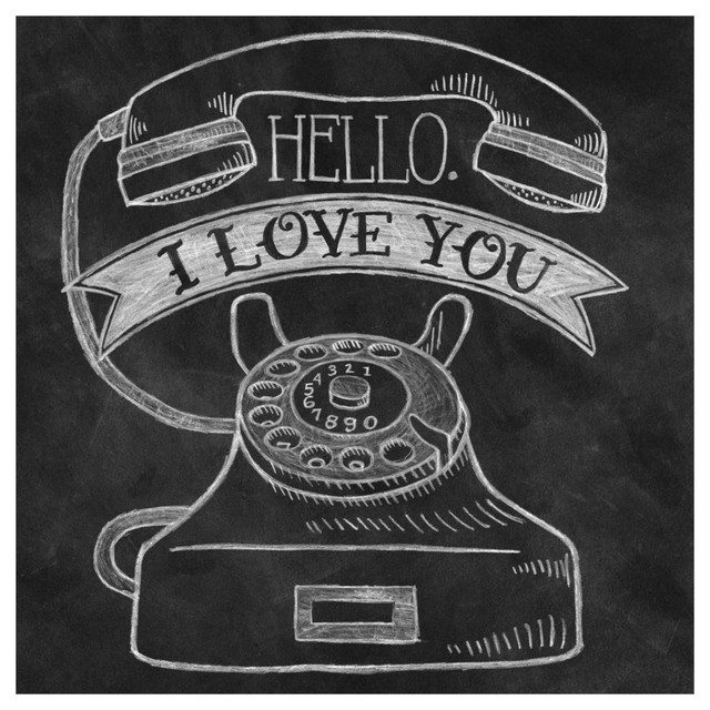 "Hello I Love You Chalk" Digital Paper Print by Mary Urban, 20"x20", 18