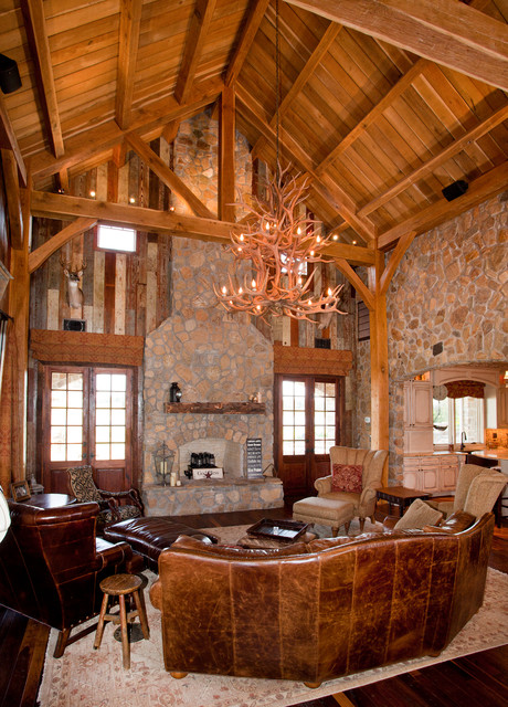 Rustic Timber  Frame  Home  on TX Ranch Traditional 