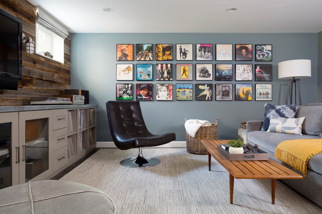 Modern Mancave mid-century-keller