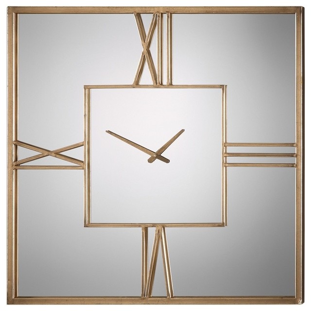 Mirrored Wall Clock sebastiano square mirrored wall clock - contemporary - wall clocks Mirrored Wall Clock sebastiano square mirrored wall clock - contemporary - wall clocks