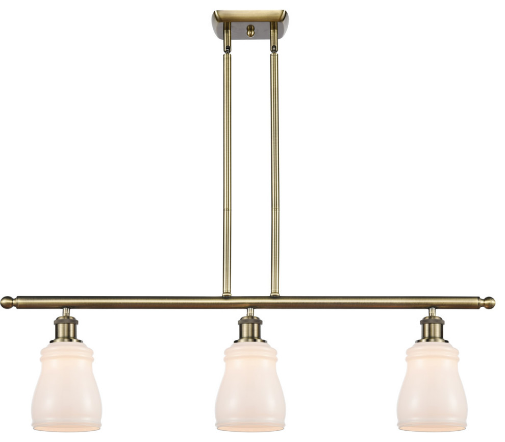 Ballston Ellery 3 Light Island Light in Antique Brass - Industrial ...