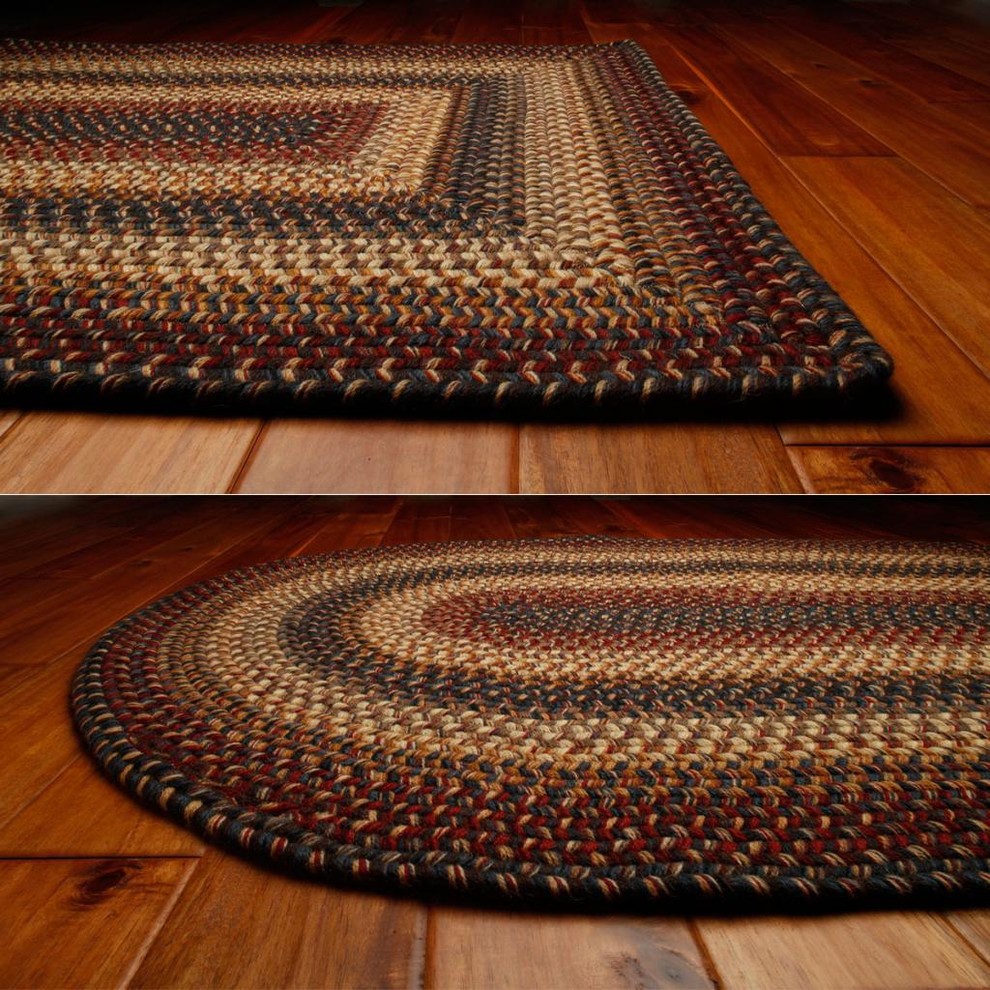 Homespice Decor Cambridge Farmhouse Wool Braided Rug Contemporary