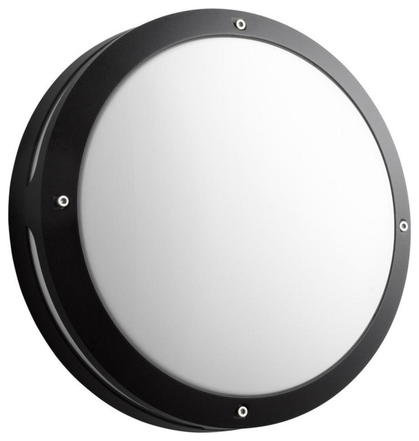 Regio Outdoor Wall Sconce, 2Light LED, Black, White Polycarbonate