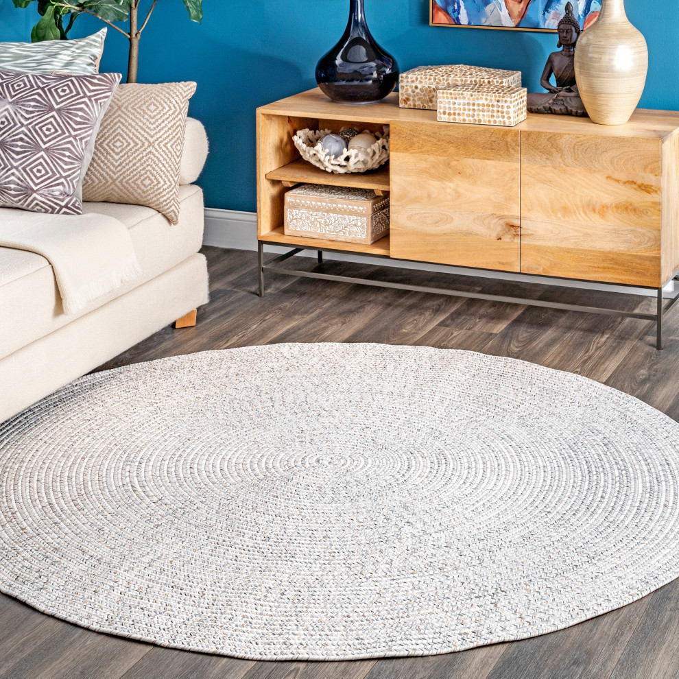 Braided Lefebvre Indoor/Outdoor Area Rug, 6'Round Transitional Rugs