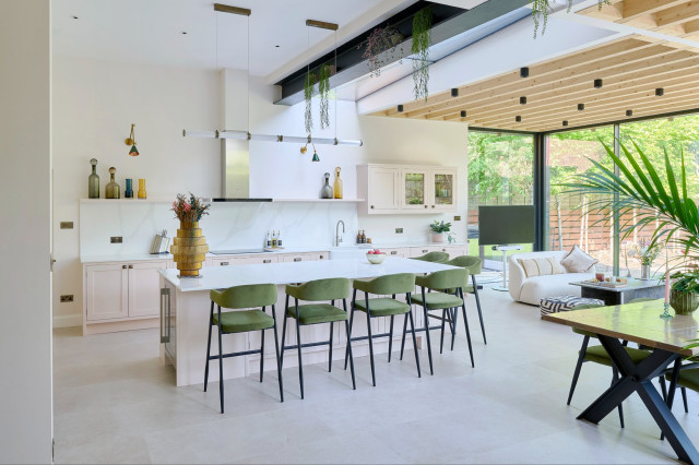 Light Pink Shaker Kitchen in Dulwich contemporary-kitchen