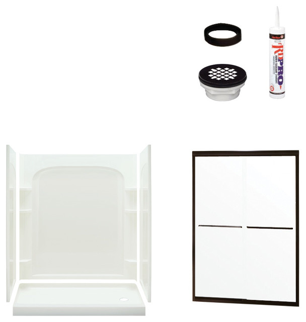 Alcove Shower Kit, 30"x60"x73.75", 60"x30"x73.75" Contemporary